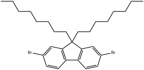 9,9-二辛基-2,7-二溴代芴 结构式