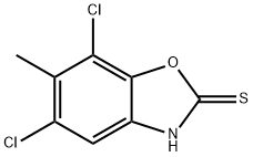 5,7-二氯-6-甲基-3H-1,3-苯并恶唑-2-硫酮 结构式