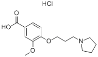 3-甲氧基-4-(3-(1-吡咯烷)丙氧基)苯甲酸盐酸盐 结构式