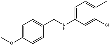 3-氯-N-(4-甲氧基苄基)-4-甲基苯胺 结构式
