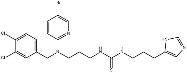 1-[3-[N-(5-溴吡啶-2-基)-N-(3,4-二氯苯基)氨基]丙基]-3-[3-(1氢-咪唑-4-基)丙基]硫脲 结构式