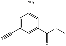 3-氨基-5-氰基苯甲酸甲酯 结构式