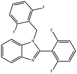 2-(2,6-difluorophenyl)-1-[(2,6-difluorophenyl)methyl]benzoimidazole 结构式