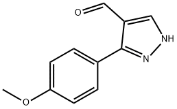 3-(4-甲氧基苯基)-1H-吡唑-4-甲醛 结构式