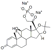 PREGNA-1,4-DIENE-3,20-DIONE, 9-FLUORO-11-HYDROXY-16,17-[(1-METHYLETHYLIDENE)BIS(OXY)]-21-(PHOSPHONOO 结构式