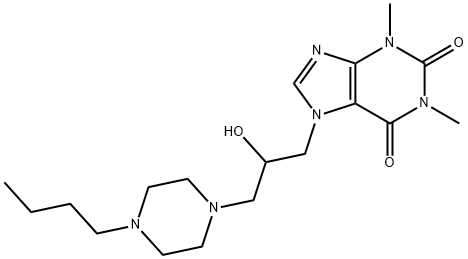 7-[3-(4-Butyl-1-piperazinyl)-2-hydroxypropyl]theophyline 结构式