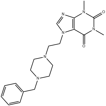 7-[2-(4-Benzyl-1-piperazinyl)ethyl]theophyline 结构式
