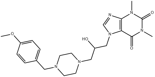 1-Piperazineethanol, alpha-(1,3-dimethyl-7-xanthinylmethyl)-4-(p-metho xybenzyl)- 结构式