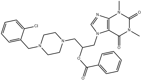 7-(2-Benzoyloxy-3-(4-(o-chlorobenzyl)-1-piperazinyl)propyl)theophyllin e 结构式