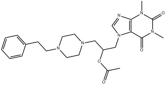 7-[2-Acetoxy-3-(4-phenethyl-1-piperazinyl)propyl]-1,3-dimethyl-7H-purine-2,6(1H,3H)-dione 结构式