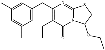 4-[(3,5-dimethylphenyl)methyl]-9-ethoxy-3-ethyl-7-thia-1,5-diazabicycl o[4.3.0]nona-3,5-dien-2-one 结构式