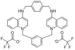 6,12,19,20,25,26-HEXAHYDRO-5,27:13,18:21,24-TRIETHENO-11,7-METHENO-7H-DIBENZO [B,N] [1,5,12,16]TETRAAZACYCLOTRICOSINE-5,13-DIIUM DIBROMIDE 结构式