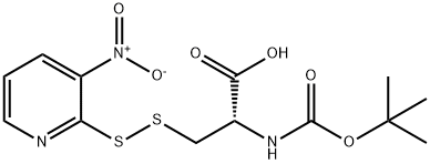 N-[叔丁氧羰基]-3-[(3-硝基-2-吡啶基)二硫]-D-丙氨酸 结构式
