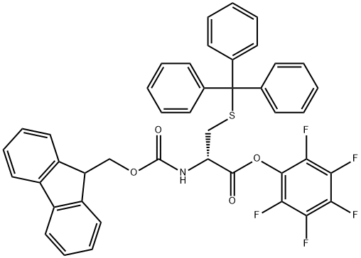 N-[芴甲氧羰基]-S-(三苯甲基)-D-半胱氨酸五氟苯基酯 结构式