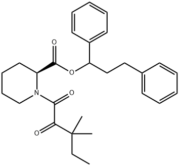 1,3-二苯丙基 (2S)-1-(3,3-二甲基-2-氧代戊酰基)哌啶-2-羧酸酯 结构式