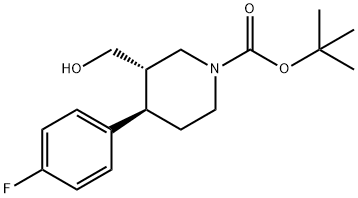 (3S,4R)-4-(4-氟苯基)-3-(羟基甲基)-1-哌啶羧酸叔丁酯 结构式