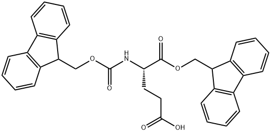N-芴甲氧羰基-L-谷氨酸 5-(9-芴甲基)酯 结构式
