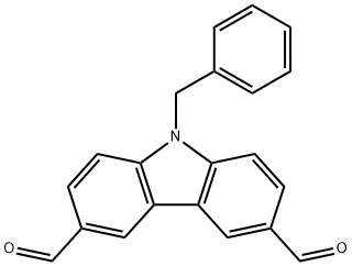 9-苄基咔唑-3,6-二甲醛 结构式