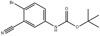 (4-溴-3-氰基苯基)氨基甲酸叔丁酯 结构式