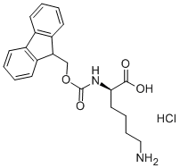 N-(9-芴甲氧羰基)-D-赖氨酸盐酸盐 结构式