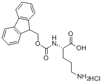 L-(+)-芴甲氧羰基鸟氨酸盐酸盐 结构式