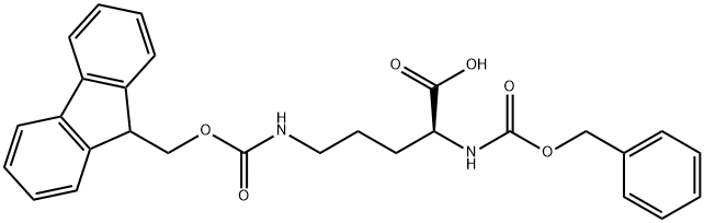 N-苄氧羰基-N'-芴甲氧羰基-L-鸟氨酸 结构式