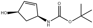 (1S,4R)-4-环戊烯-1-醇- 2-氨基-叔丁氧羰基 结构式