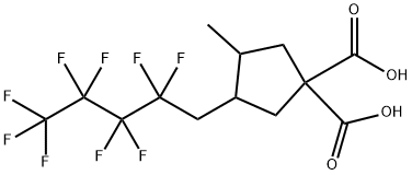 3-甲基-4-(2,2,3,3,4,4,5,5,5-九氟戊基)环戊烷-1,1-二羧酸 结构式