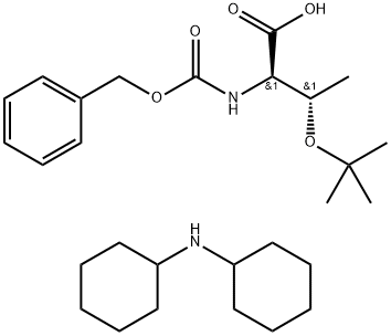 N-[苄氧羰基]-O-苄基-D-苏氨酸二环己基铵盐 结构式