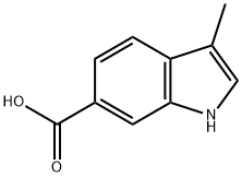 3-甲基-1H-吲哚-6-羧酸 结构式