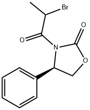 2-Oxazolidinone, 3-(2-bromo-1-oxopropyl)-4-phenyl-, (4R)- 结构式