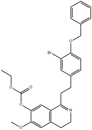 Carbonic  acid,  1-[4-(benzyloxy)-3-bromophenethyl]-3,4-dihydro-6-methoxy-7-isoquinolyl  ethyl  ester  (8CI) 结构式