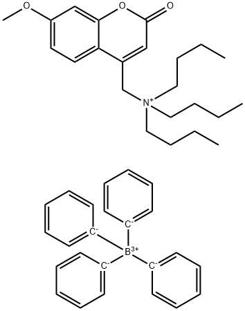 N-[4-METHYL-7-METHOXYCOUMARIN]-N,N,N-TRIBUTYLAMMONIUM TETRAPHENYLBORATE 结构式