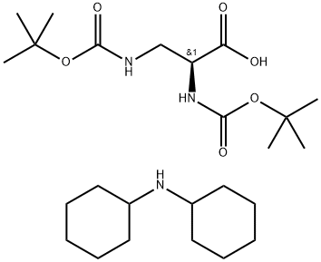 N-[叔丁氧羰基]-3-[[叔丁氧羰基]氨基]-L-丙氨酸和 N-环己基环己胺的化合物 结构式