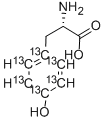 L-4-羟基苯基-13C6-丙氨酸 结构式