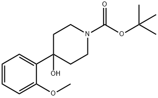 4-羟基-4-(2-甲氧基苯基)哌啶-1-羧酸叔丁酯 结构式