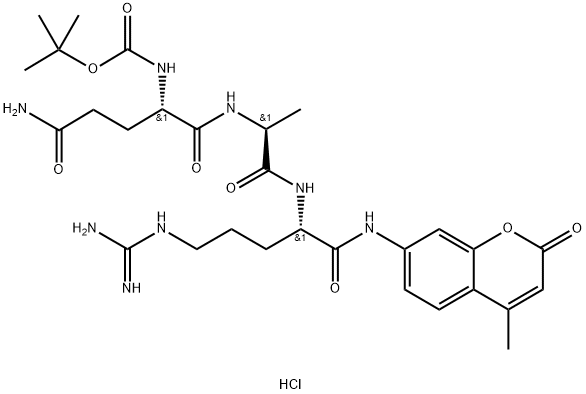 BOC-GLN-ALA-ARG-AMC · HCL 结构式