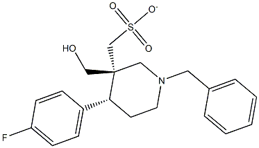 trans 1-Benzyl-4-(4-fluorophenyl)-3-methylsulfonatepiperidine 结构式