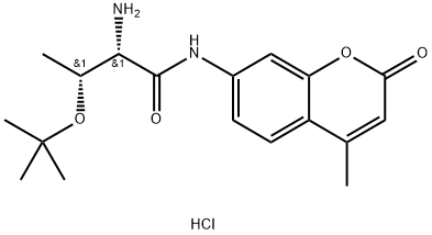 丁酰胺,2-氨基-3-(1,1-二甲基乙氧基)-N-(4-甲基-2-氧代-2H-1-苯并吡喃-7-基)-,盐酸盐,(2S,3R )- 结构式
