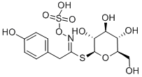 [2-[3-(4-hydroxy-3,5-dimethoxyphenyl)acryloyloxy]ethyl]trimethylammonium, saltwith 1-thio-beta-D-glucopyranose 1-[4-hydroxy-N-(sulphooxy)phenylacetimidate] (1:1) 结构式