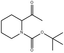 2-乙酰基-1-哌啶甲酸叔丁酯 结构式