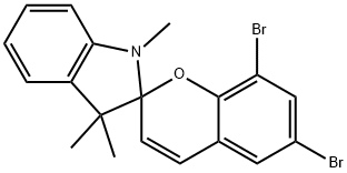 6,8-二溴-1`,3`-二氢-1`,3`,3`-三甲基螺[2H-1-苯并吡喃并-2,2`-(2H)-吲哚] 结构式