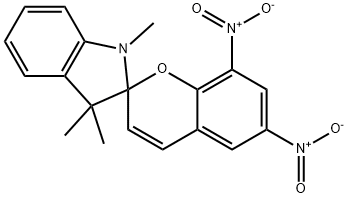 1',3'-Dihydro-1',3',3'-trimethyl-6,8-dinitrospiro[2H-1-benzopyran-2,2'-[2H]indole] 结构式