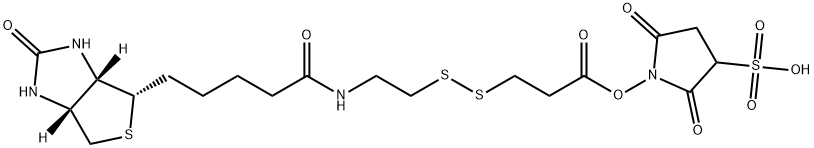 3-[[2-(生物素酰胺)乙基]二硫基]丙酸磺酸基琥珀酰亚胺酯 结构式