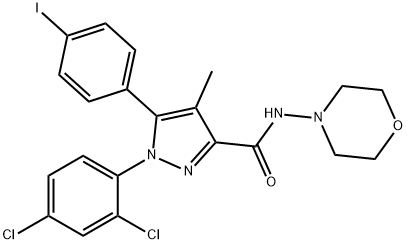 1-(2,4-二氯苯基)-5-(4-碘苯基)-4-甲基-N-吗啉-1H-吡唑-3-甲酰胺 结构式