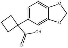 1-(1,3-苯并二噁茂-5-基)环丁烷甲酸 结构式
