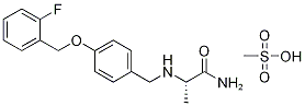 (S)-2-((4-((2-氟苄基)氧基)苄基)-氨基)丙酰胺甲烷磺酸酯 结构式