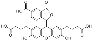 2`,7`-二(3-羧丙基)-5(6)-羧基-荧光素 结构式