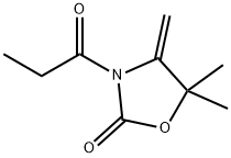 2-Oxazolidinone,  5,5-dimethyl-4-methylene-3-(1-oxopropyl)- 结构式