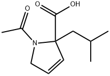 1H-Pyrrole-2-carboxylic  acid,  1-acetyl-2,5-dihydro-2-(2-methylpropyl)- 结构式